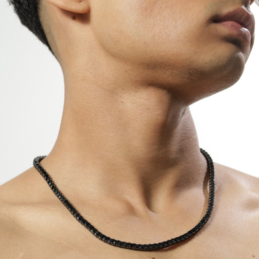 Nico Black Tennis Chain
