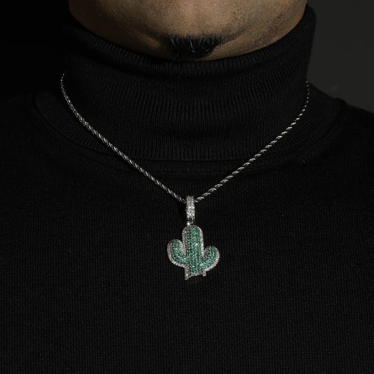 Silver Cactus Pendant