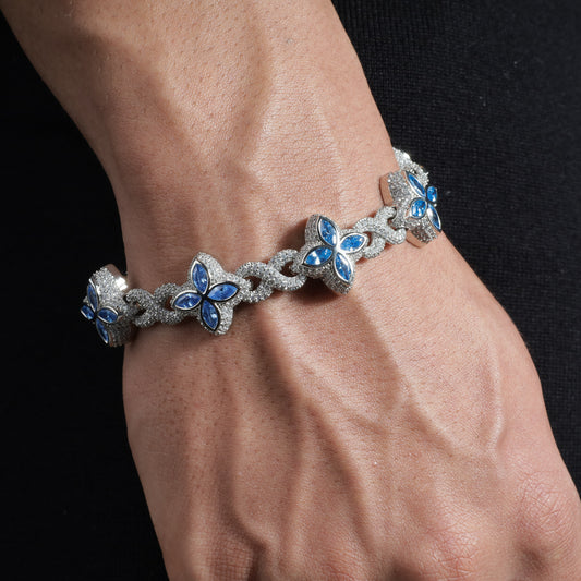 Bling Infinity Sapphire Clover Bracelet