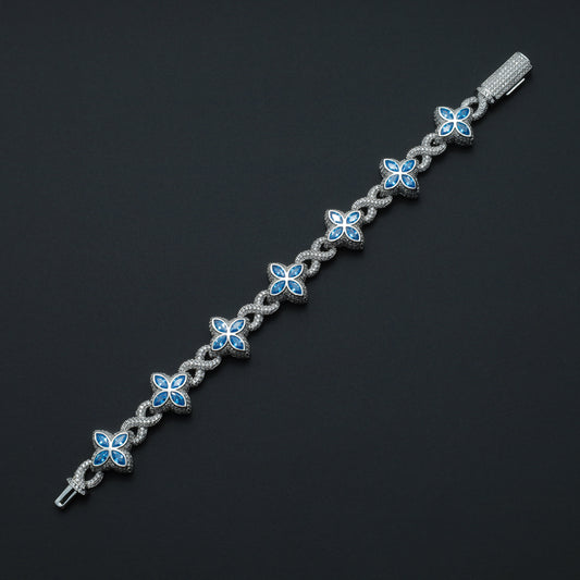Bling Infinity Sapphire Clover Bracelet