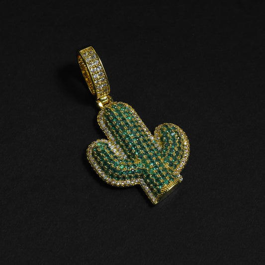 Gold Cactus Pendant