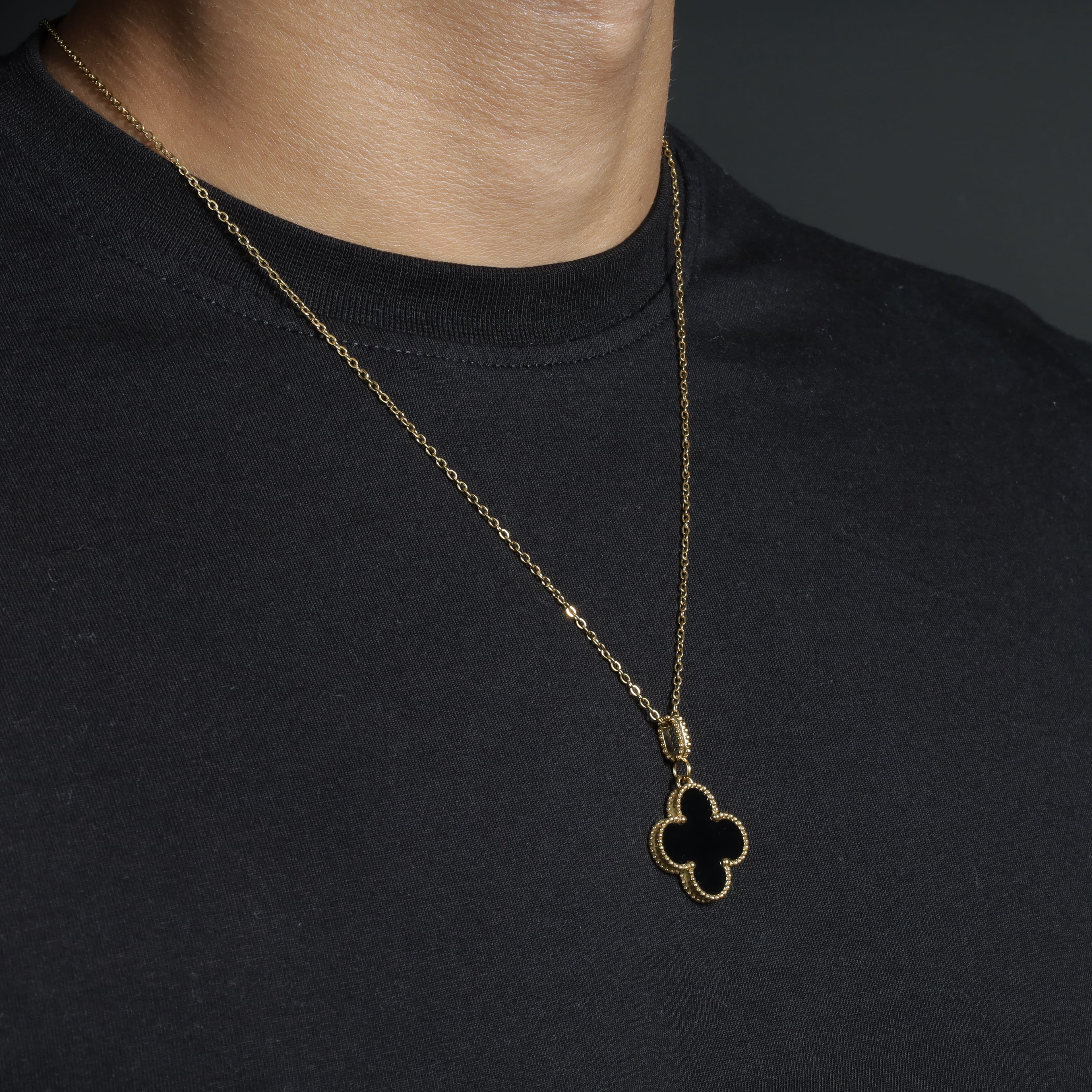 Bling Gold Clover Pendant