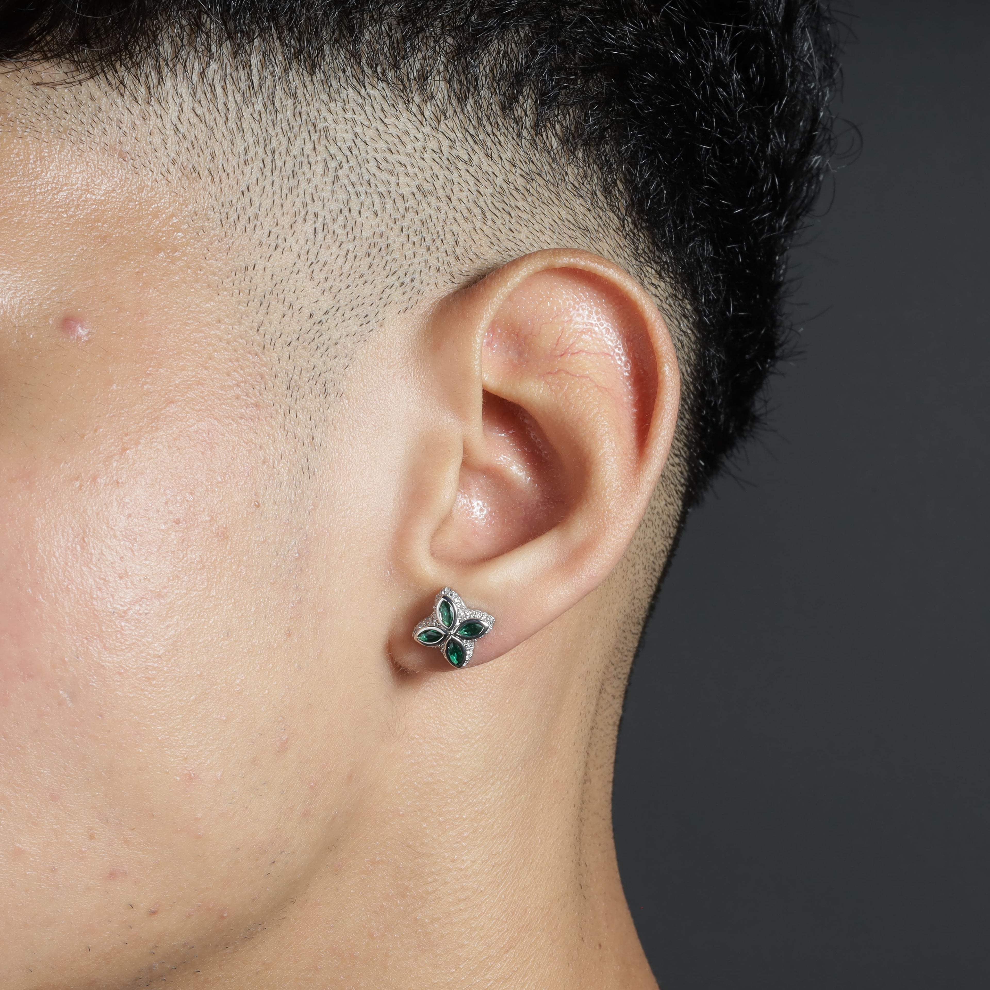 Emerald Clover Earring